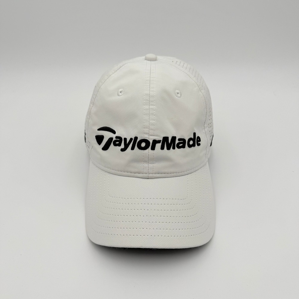 TaylorMade Golf Hat Mens 58CM White Adjustable Performance Sport Cap Qi10 TP5